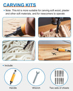 YUCHENGTECH Electric Chisel Carving Tool Upgrade Electric Wood Carving Chisel Jade Grinding Buffing Polishing Machine Only with Host (110V)