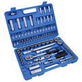 Socket and Screwdriver Bit Set 1/4" & 1/2" Drive Ratchet Deep Shallow 94pc TE066