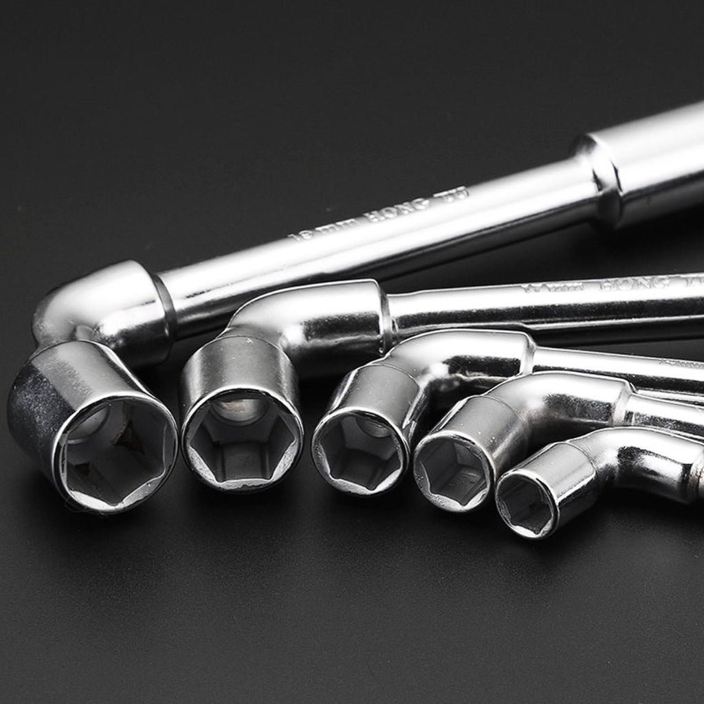 L-Shaped Socket Wrench Set, External Hexagonal Perforated Figure-7 Double-Ended, 6-24mm Repair Tool Kit(6mm-24mm)