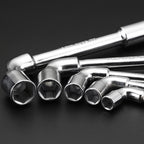 L-Shaped Socket Wrench Set, External Hexagonal Perforated Figure-7 Double-Ended, 6-24mm Repair Tool Kit(6mm-24mm)