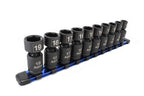 Astro Tools 78354 10-Piece Torque-Saver Impact Extension Socket Set and Astro Pneumatic 78344 10-Piece Nano Pinless Impact Sockets