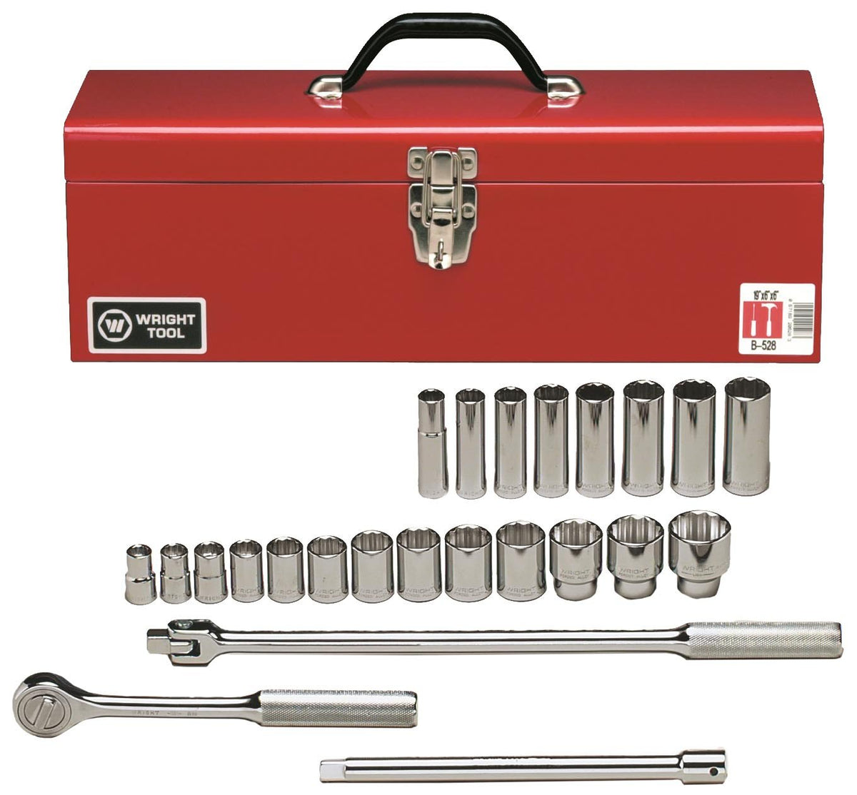 Wright Tool 1/2" Dr., 24 Pc. Socket Set, 7/16" - 1-1/4"