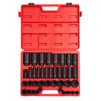 SUNEX 1/2-Inch Drive 39-Piece and 1/4-Inch Drive 48-Piece SAE/Metric Master Impact Socket Sets with Storage Cases