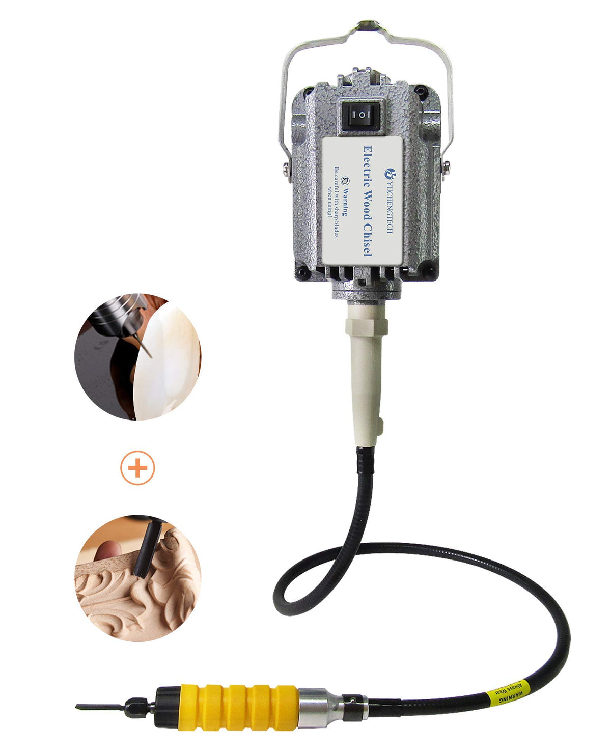 YUCHENGTECH Electric Chisel Carving Tool Upgrade Electric Wood Carving Chisel Jade Grinding Buffing Polishing Machine Only with Host (110V)