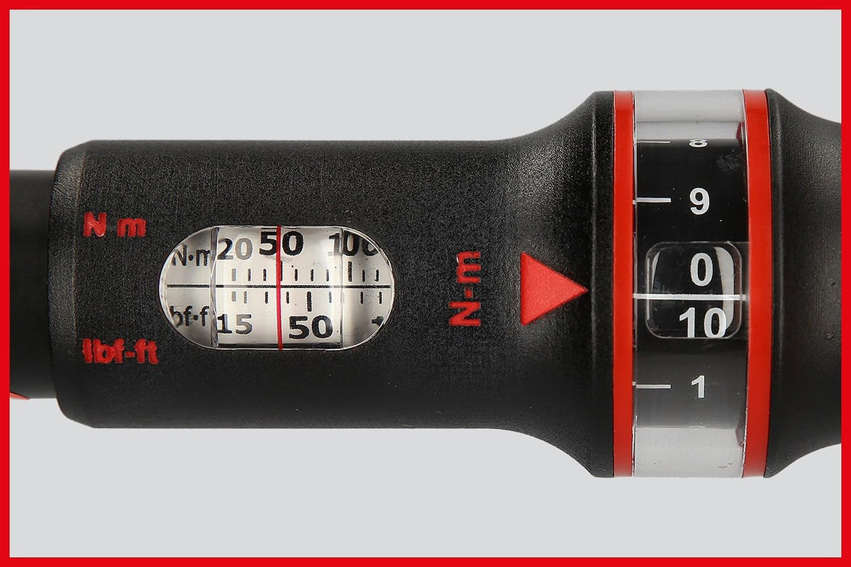 14x18mm ERGOTORQUEprecision fine adjustment torque wrench with retangular tool holder, 60-320Nm