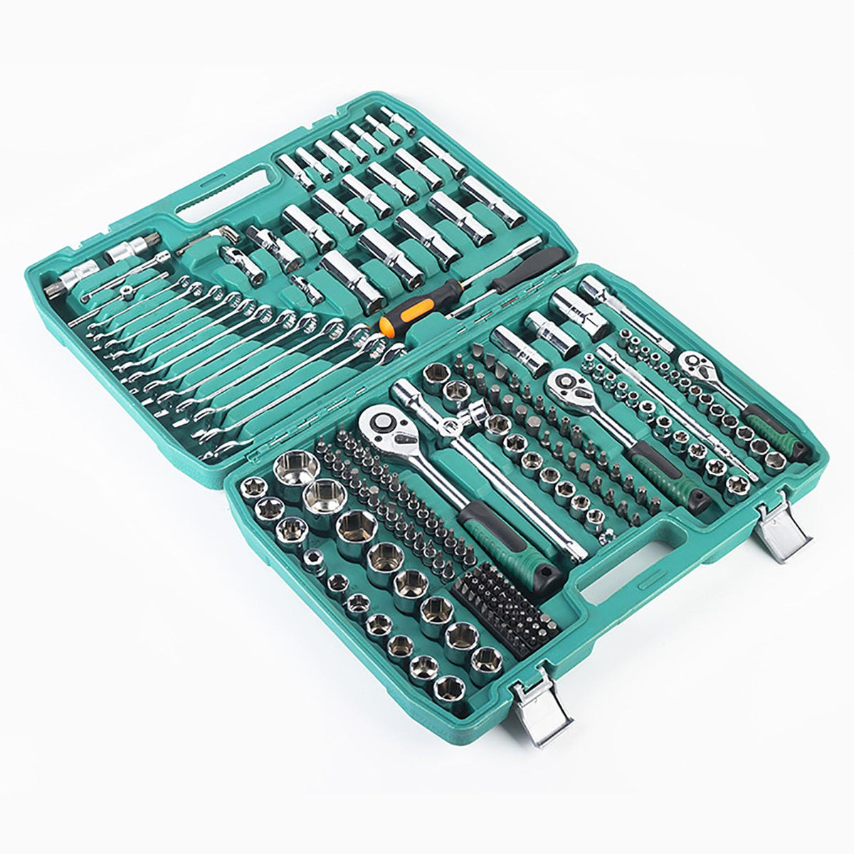 Mechanics Tool Set Socket and Ratchet Wrench Set Ooth Drive Chrome Vanadium Auto Repair Tool Kit with Toolbox for Home Garage