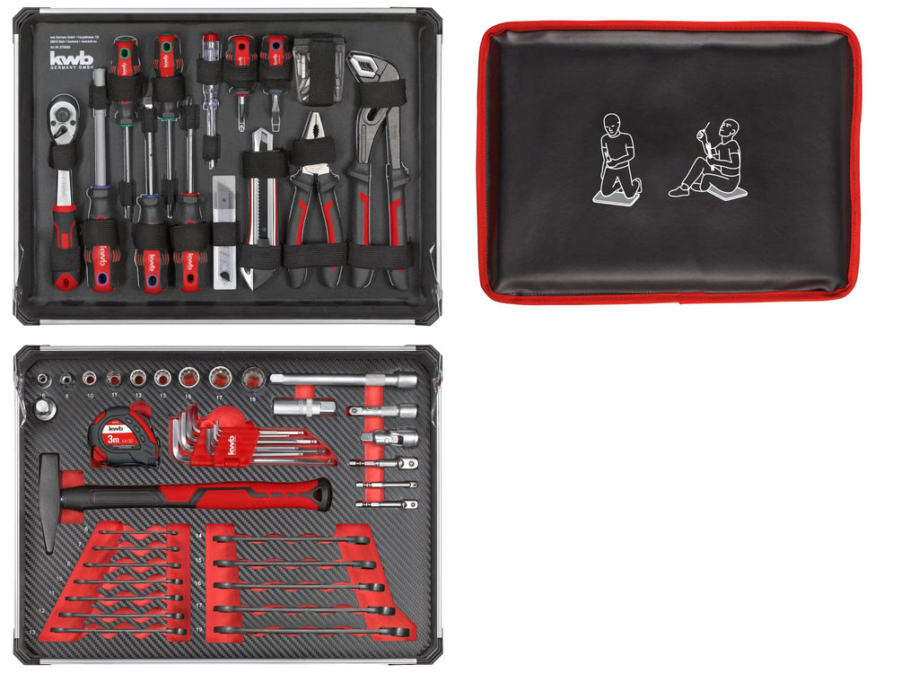 Tool CASE, 80-Piece Tool Set, Made of Sturdy Aluminum, Lockable, Padded with Foam Tool Inserts, HIGH-Quality Tool KIT, Ideal for WORKSHOPS and ON The GO