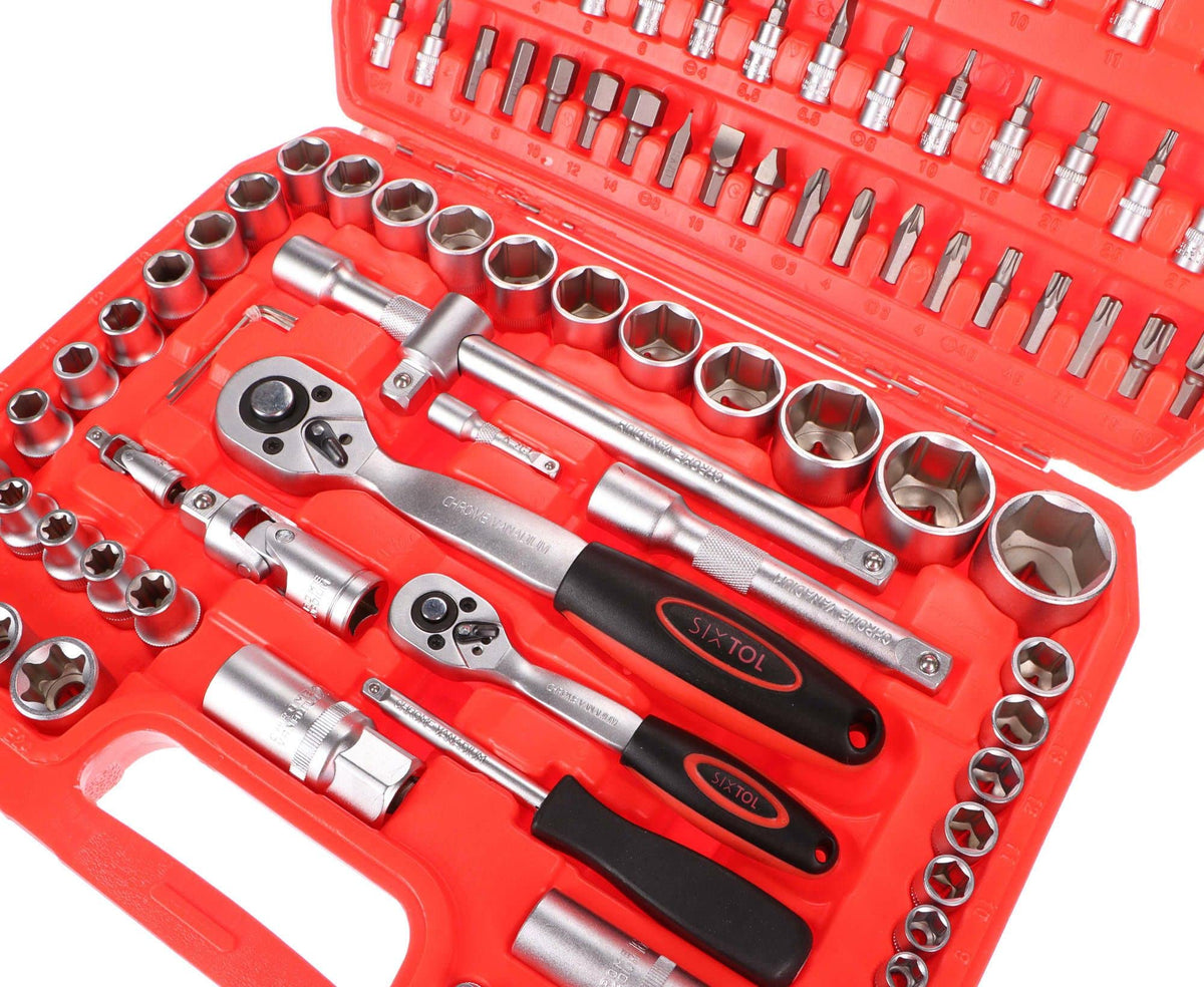 CRV 108 Profi Professional 108pcs Socket Set | CRV Steel | Six Year Warranty SIXTOL SIX | Garage Tools | Ratchet Set | Tire Change | in a Case