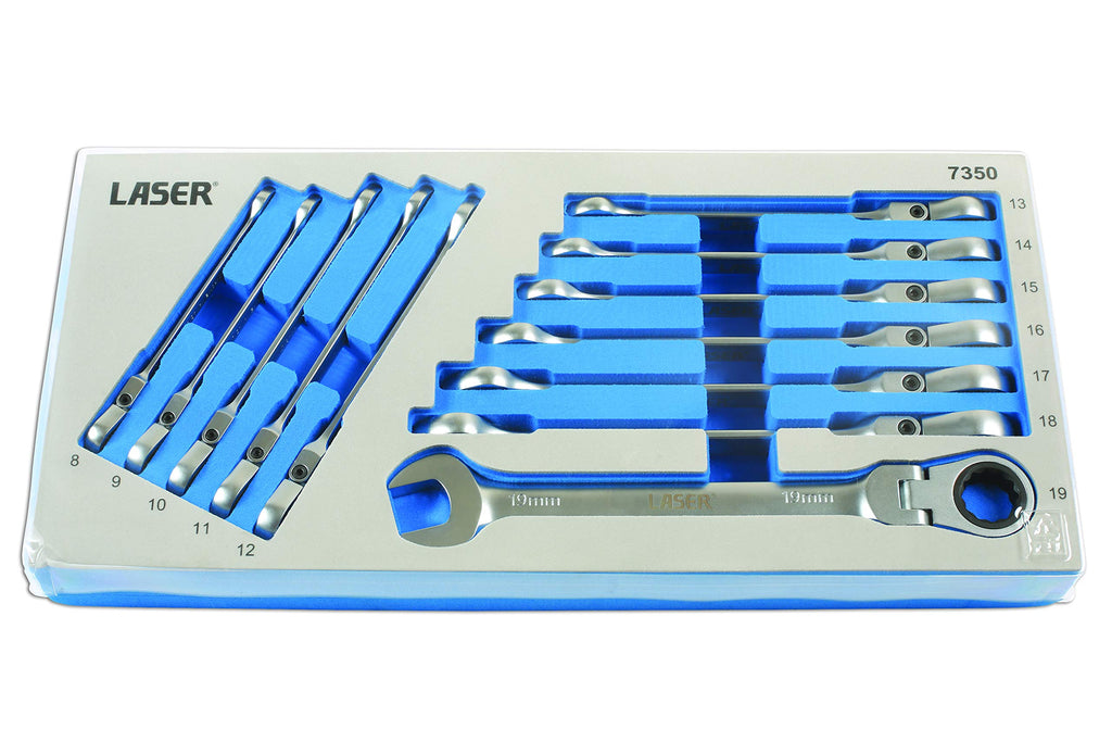 Laser 7350 Flexi-Head Ratchet Ring Spanner Set