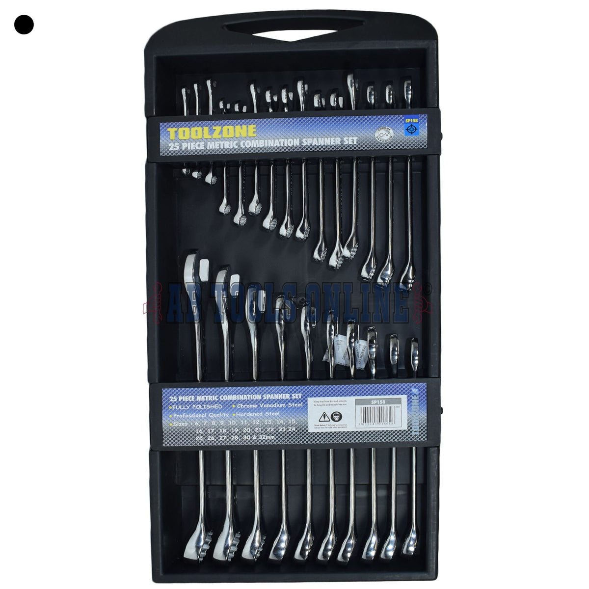 25pc Metric Spanner Combination Wrench 6-32mm In Plastic Tray Open/Ring