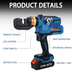 Electric Hydraulic Cable Lug Crimping Tool, 12 AWG to 2/0 AWG Terminal, Cable, Wire Electric Crimper Tool Kit, Battery Crimp Tool Kits with 20 Dies(12AWG~00AWG) and Spare tools