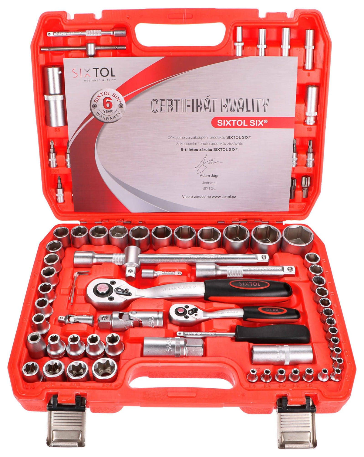 CRV 108 Profi Professional 108pcs Socket Set | CRV Steel | Six Year Warranty SIXTOL SIX | Garage Tools | Ratchet Set | Tire Change | in a Case