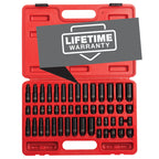 SUNEX 1/2-Inch Drive 39-Piece and 1/4-Inch Drive 48-Piece SAE/Metric Master Impact Socket Sets with Storage Cases