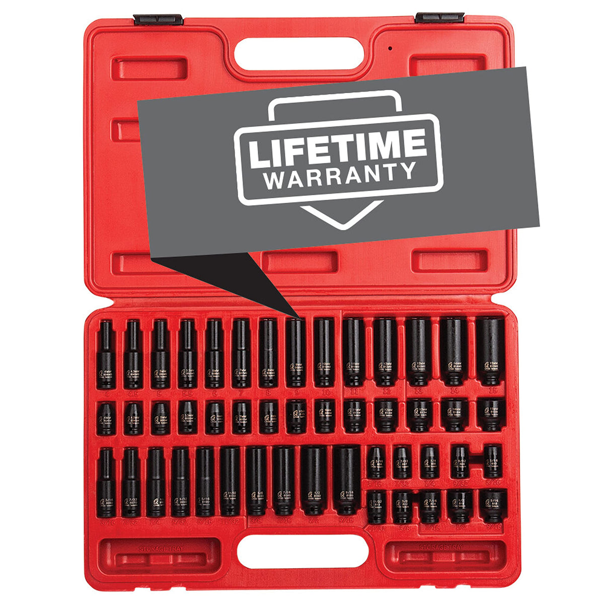 SUNEX 1/2-Inch Drive 39-Piece and 1/4-Inch Drive 48-Piece SAE/Metric Master Impact Socket Sets with Storage Cases