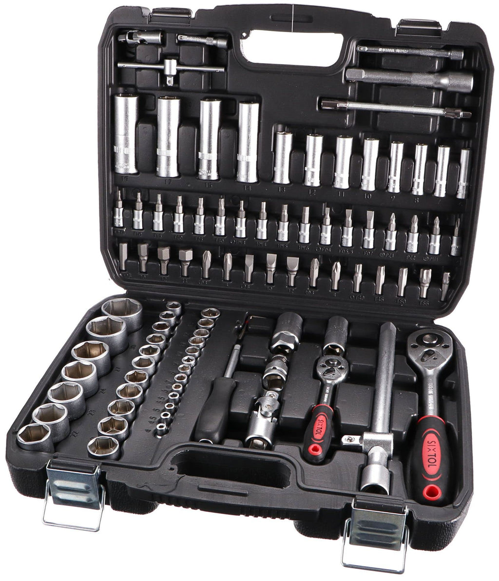CRV 108 Profi Professional 108pcs Socket Set | CRV Steel | Six Year Warranty SIXTOL SIX | Garage Tools | Ratchet Set | Tire Change | in a Case