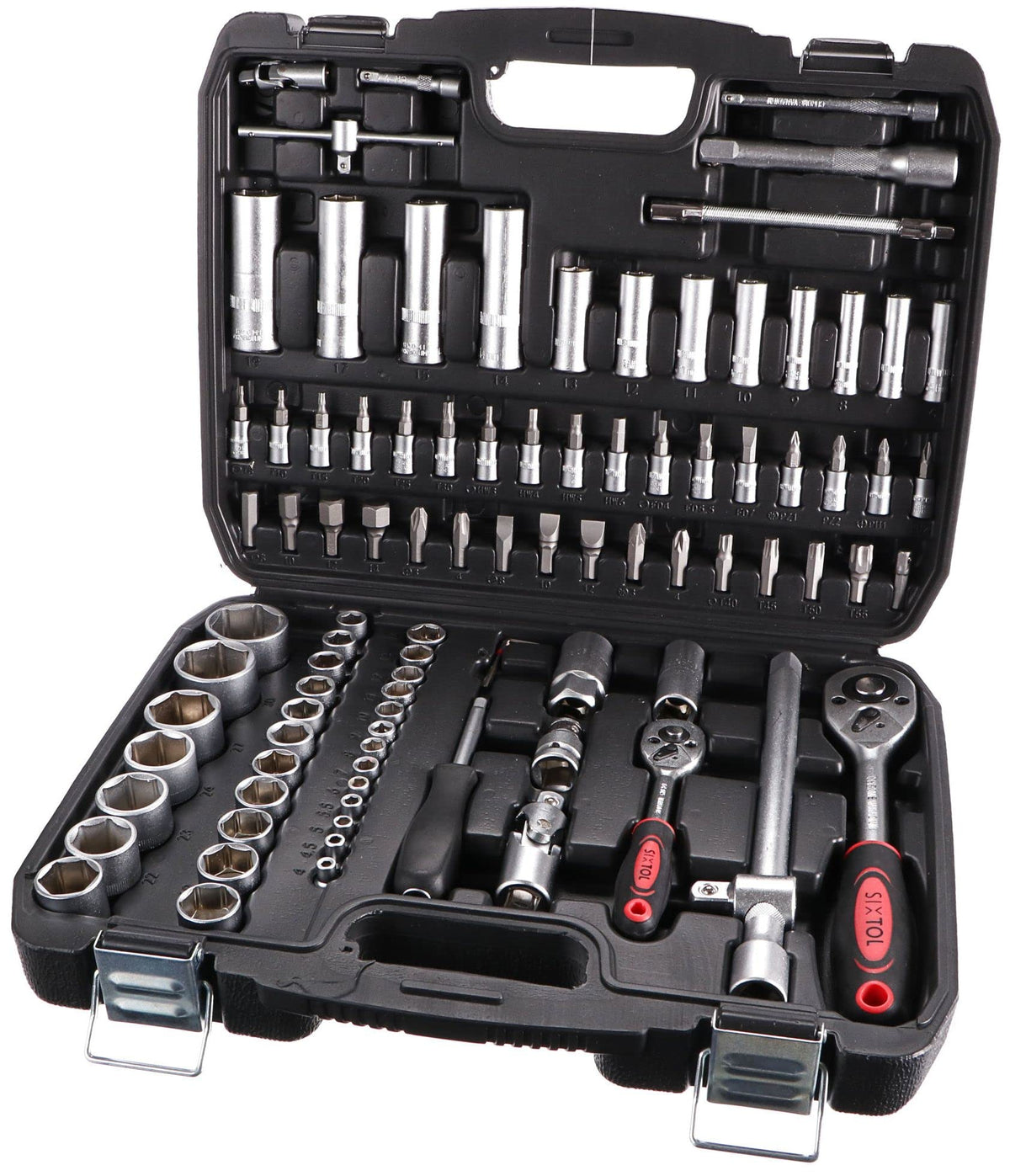 CRV 108 Profi Professional 108pcs Socket Set | CRV Steel | Six Year Warranty SIXTOL SIX | Garage Tools | Ratchet Set | Tire Change | in a Case