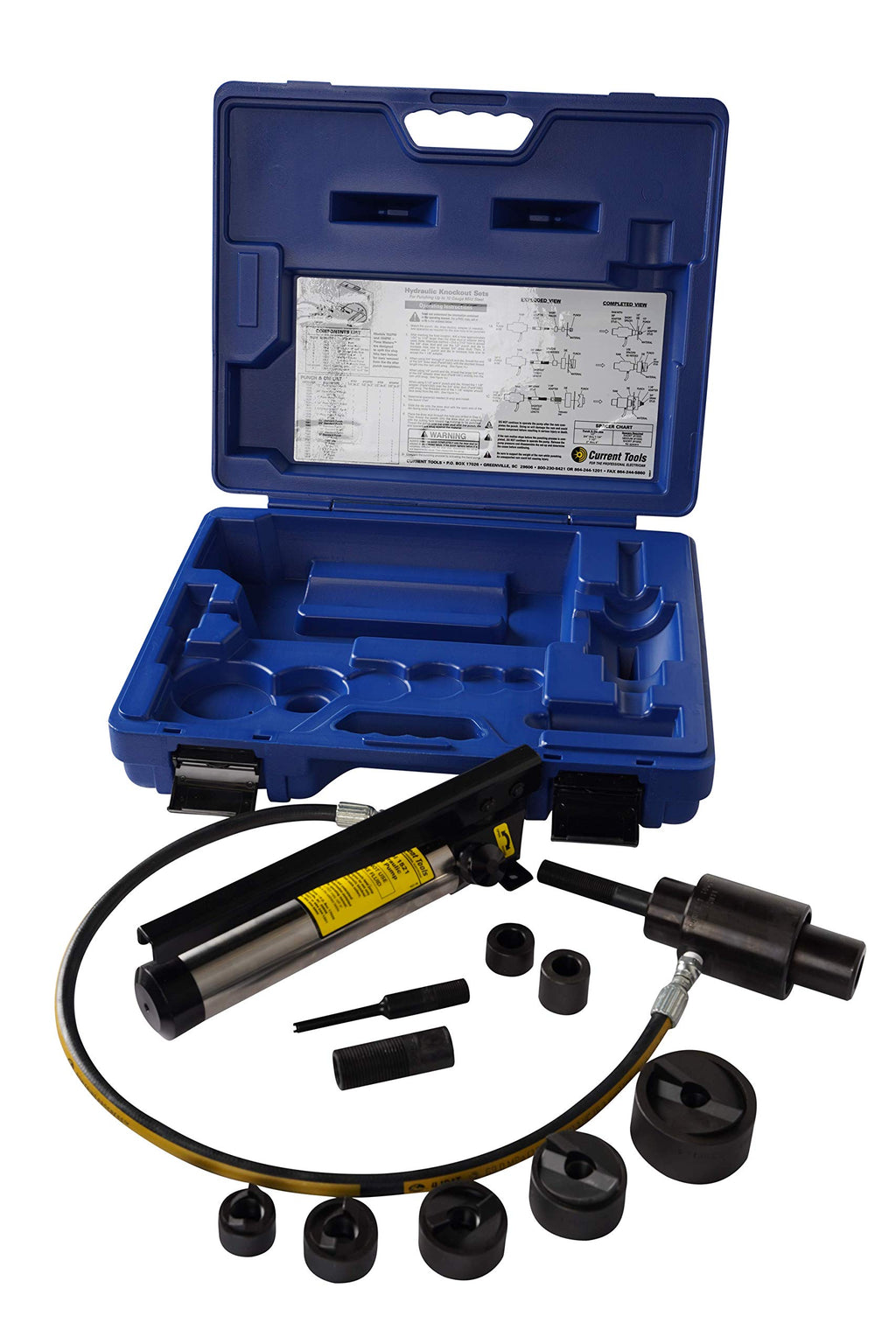 154PM Hydraulic Knockout Set - 1/2" - 4" Punch Driver Kit with Piece Maker Punches and Dies & Metal Case