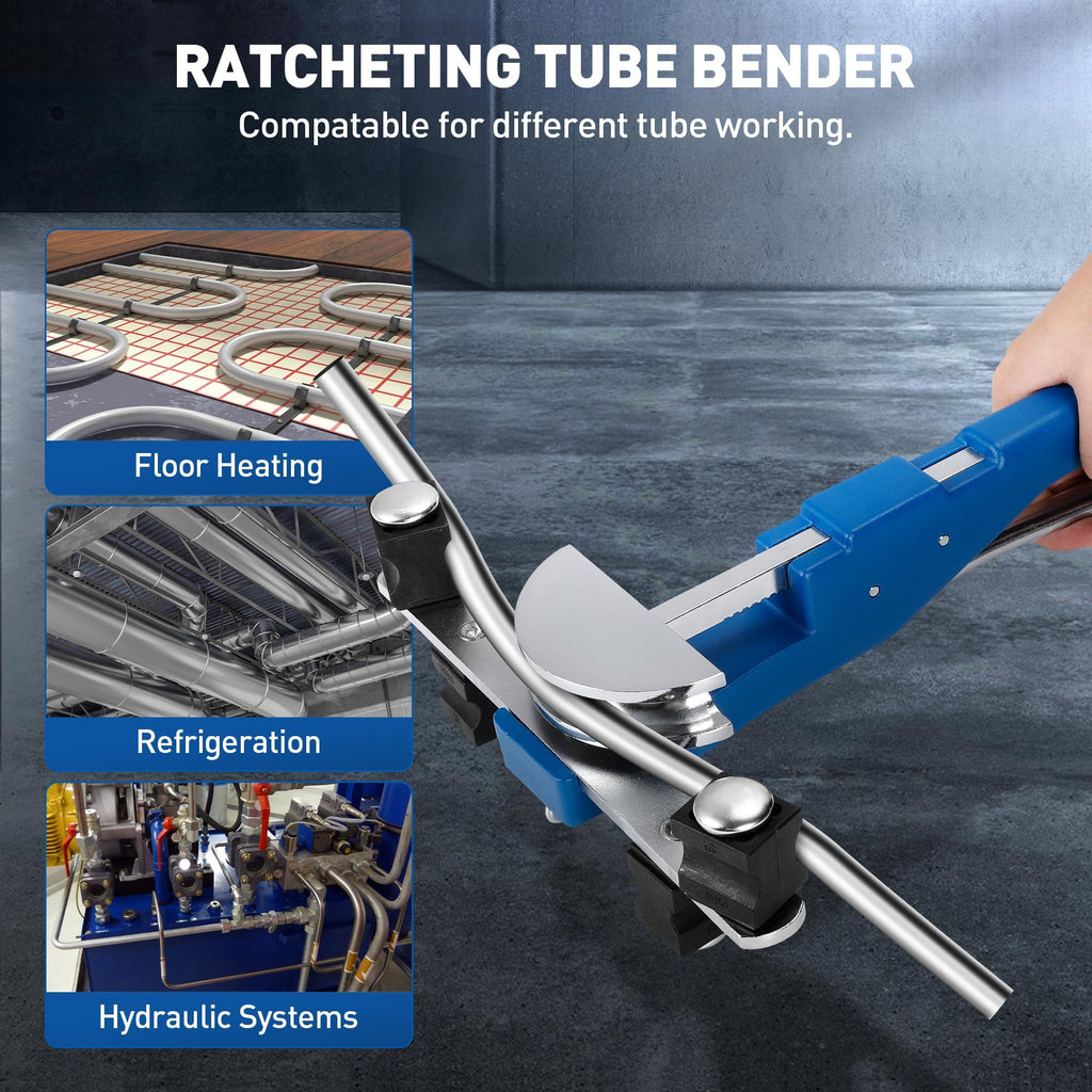Manual Pipe Bending Tool Kit, Ratchet Pipe Bender, Forward and Reverse Pipe Bending Tools, Suitable for Car and Refrigerator Maintenance.