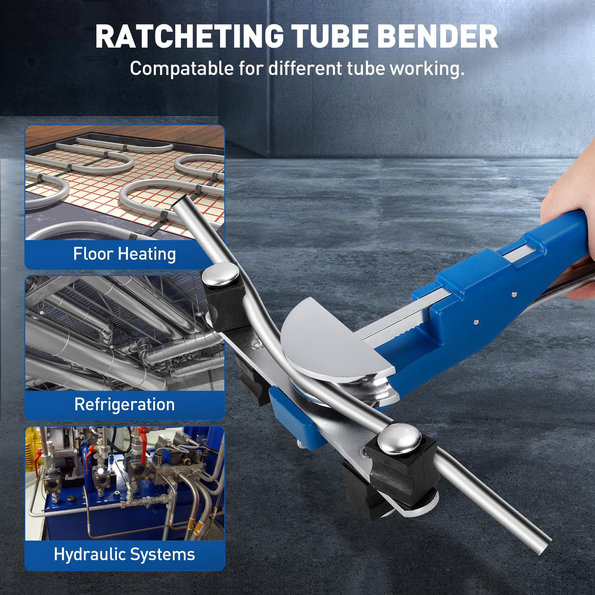Manual Pipe Bending Tool Kit, Ratchet Pipe Bender, Forward and Reverse Pipe Bending Tools, Suitable for Car and Refrigerator Maintenance.