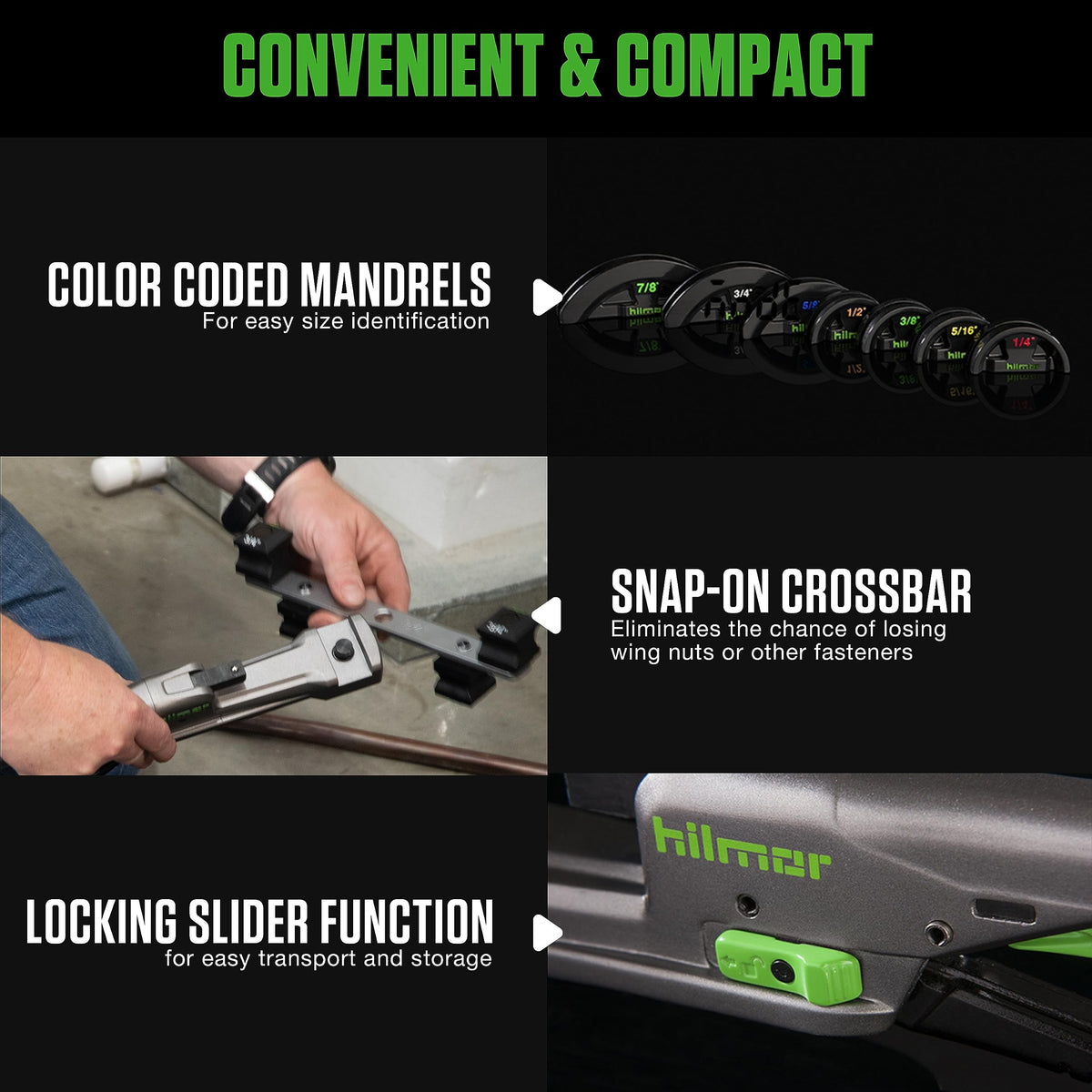 hilmor Compact Bender Kit and Reversible Magnetic Nut Driver, 3-Pack