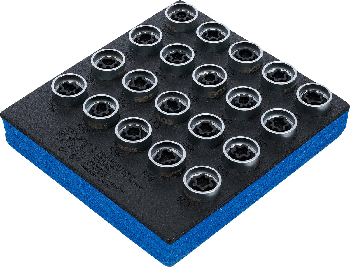 BGS 6659 | Tool Tray 1/6: Rim Lock Socket Set for VAG | 20 pcs.