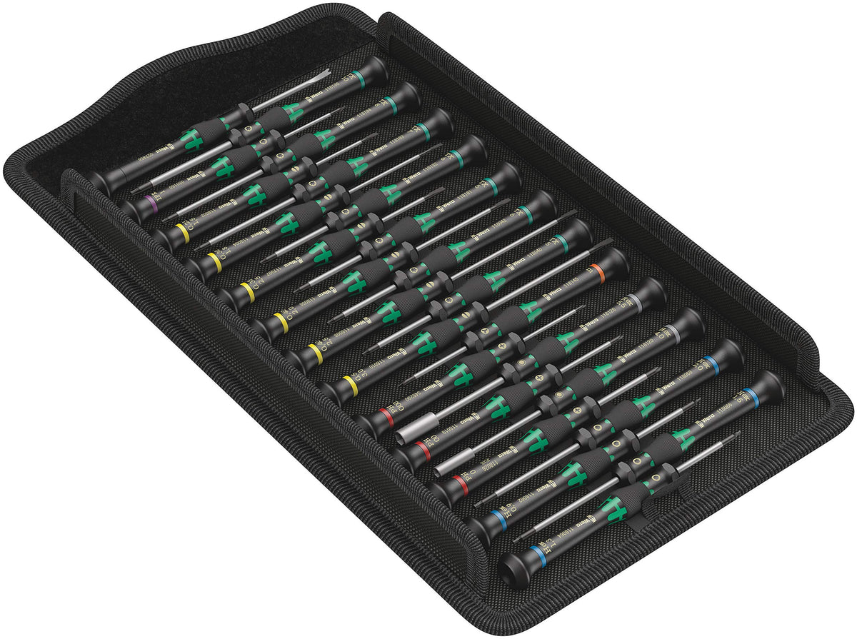 Wera 05150101001 9710 Foam Insert 18-Piece Screwdriver Set & Wera 5134000001 25-Piece Micro Screwdriver Set for Electronic Applications