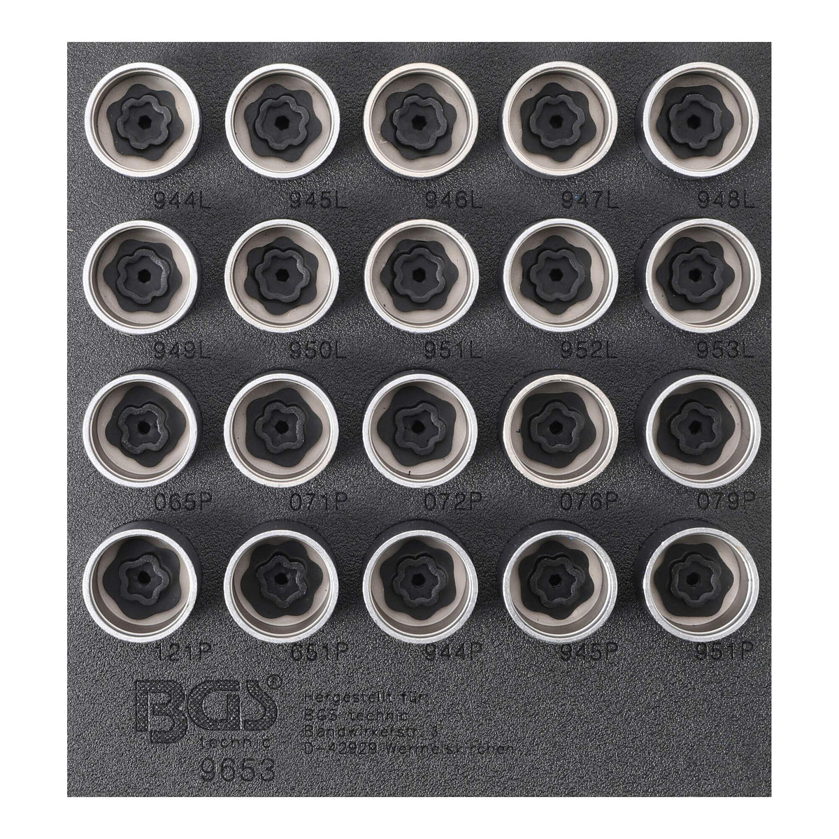 BGS 9653 | Tool Tray 1/6: Rim Lock Socket Set for Volvo | 20 pcs.