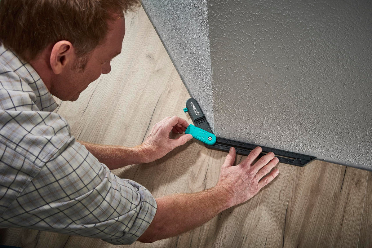 wolfcraft Project Set for Transferring Angles and Cutting Laminate I 8658000 I 2 handy tools for laying vinyl and laminate