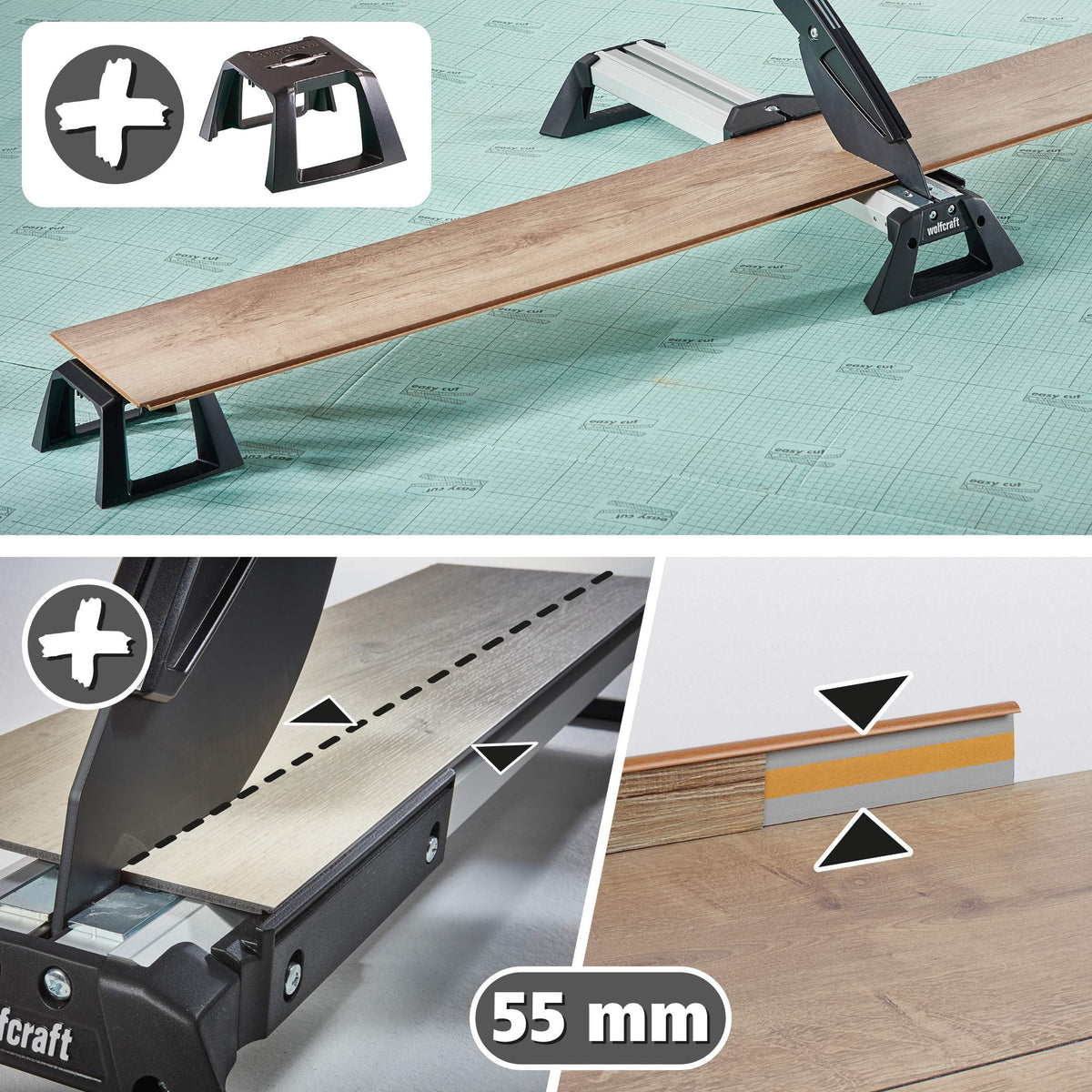 wolfcraft Project Set for Transferring Angles and Cutting Laminate I 8658000 I 2 handy tools for laying vinyl and laminate