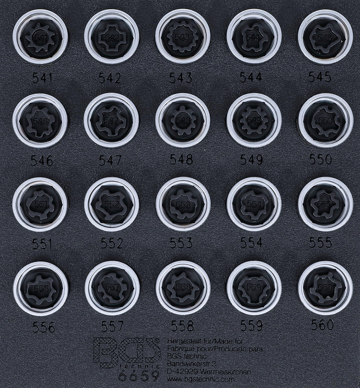 BGS 6659 | Tool Tray 1/6: Rim Lock Socket Set for VAG | 20 pcs.