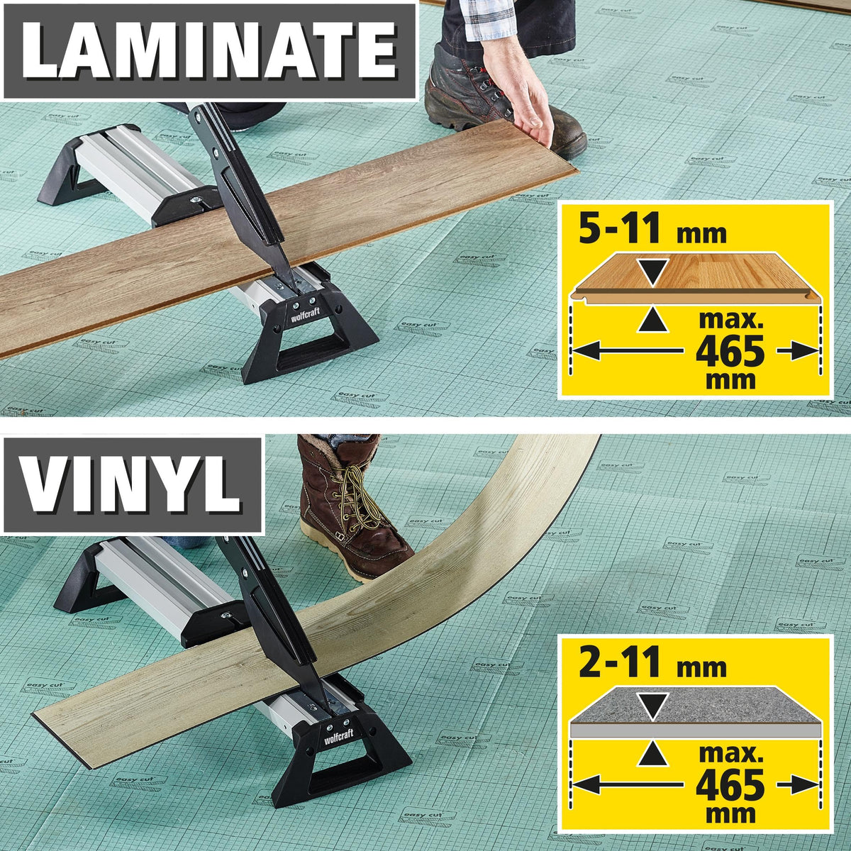 wolfcraft Project Set for Transferring Angles and Cutting Laminate I 8658000 I 2 handy tools for laying vinyl and laminate