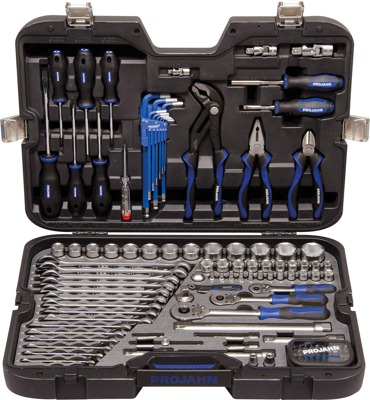 PROJAHN 1/4'3/8'1/2'PROJAHN professional Universal Tool Box 122 Pieces 39048201